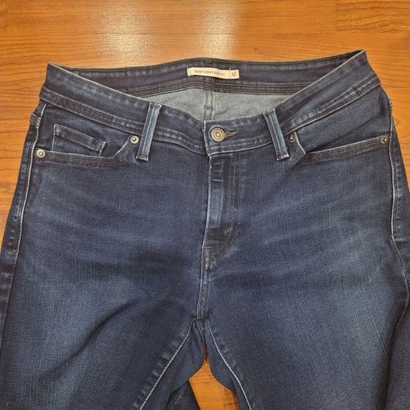 Levi 529 Curvy Bootcut Cotton Blend Jeans - Sz 12S - Picture 2 of 12